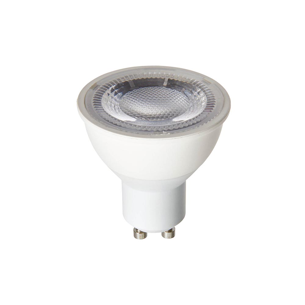 Kit Spot LED GU10 7W rond aluminium blanc 60W 4100K Angle Large 120°