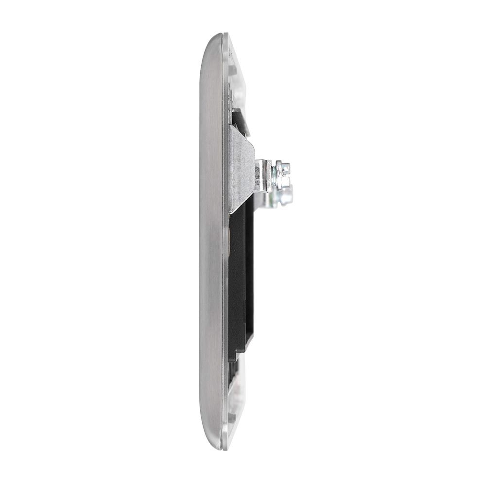 Raised Screwed 4G Modular Faceplate (4 Modules) - Brushed Steel